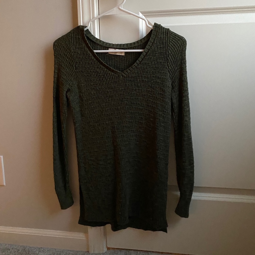 green sweater from hollister